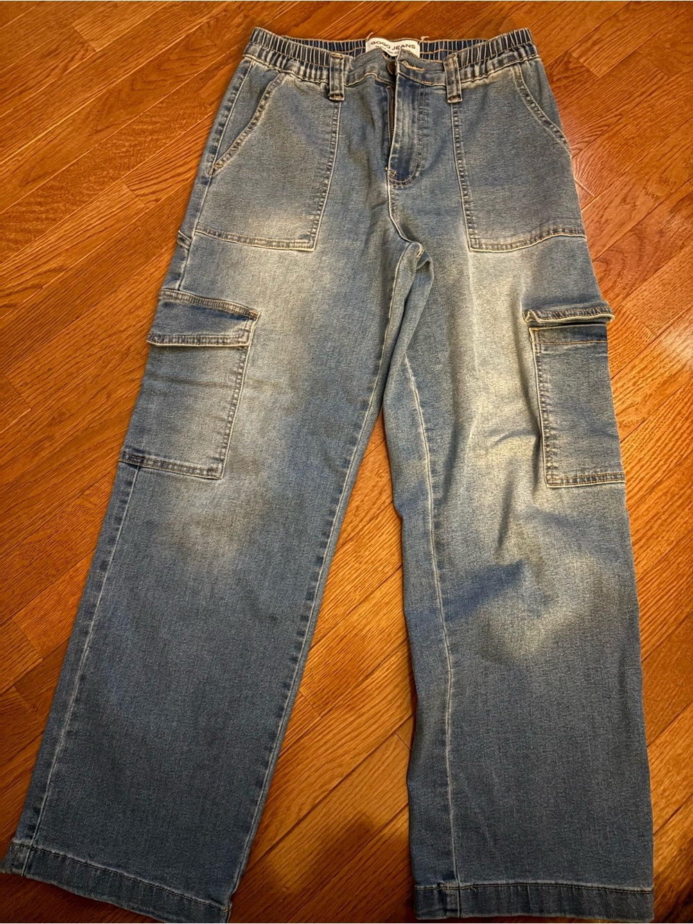 Go go jeans brand Women’s Blue Denim Cargo Jeans skater size 9/29
